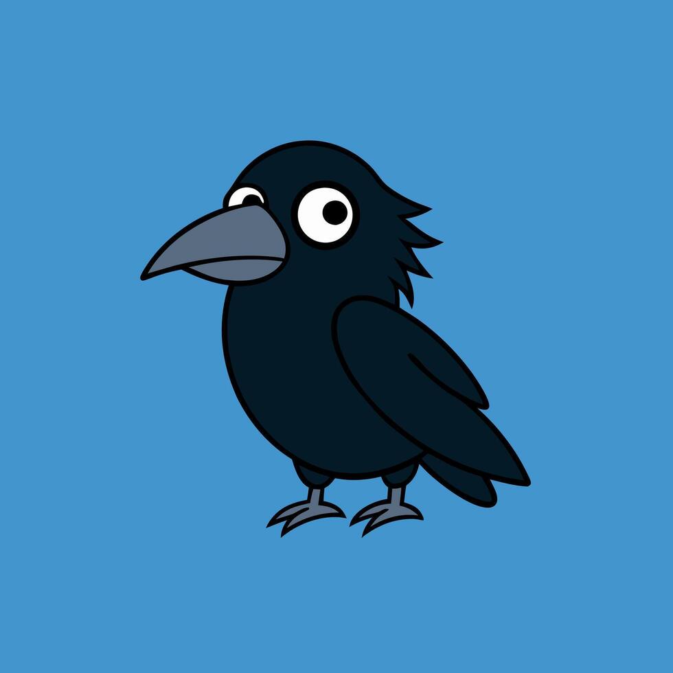 Mystical raven illustration in a unique cartoon style. vector