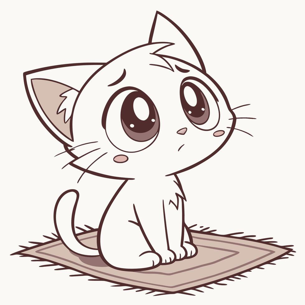 Adorable cat sketch ideal for creative and fun designs. vector