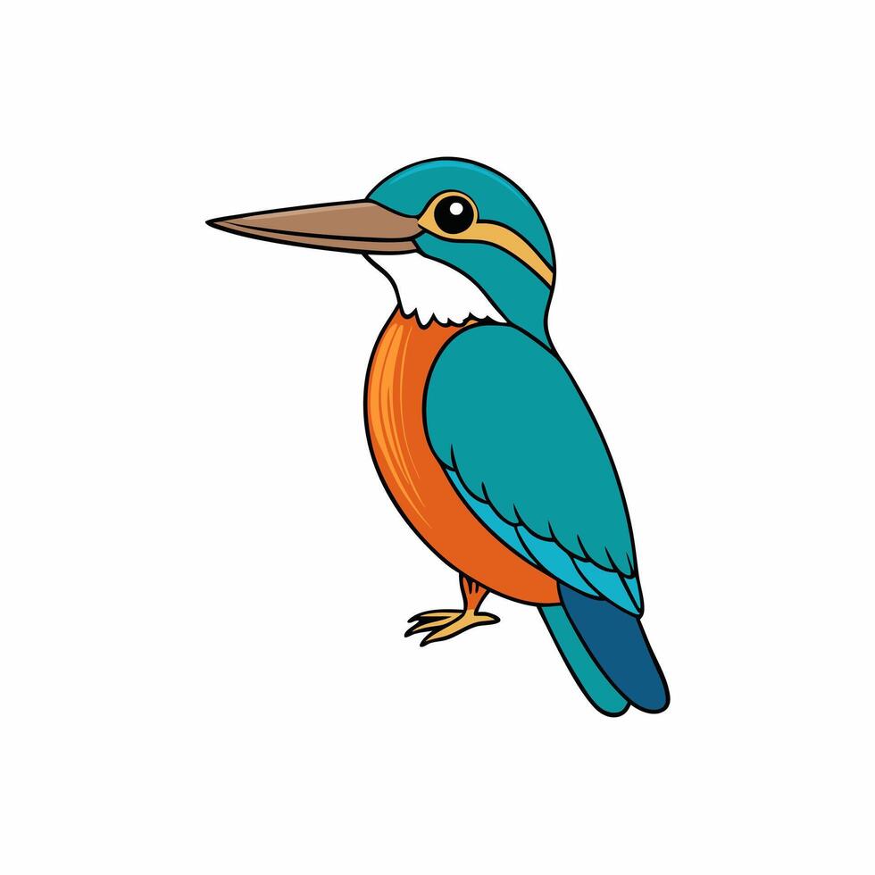Exotic kingfisher perched in its natural tropical habitat vector