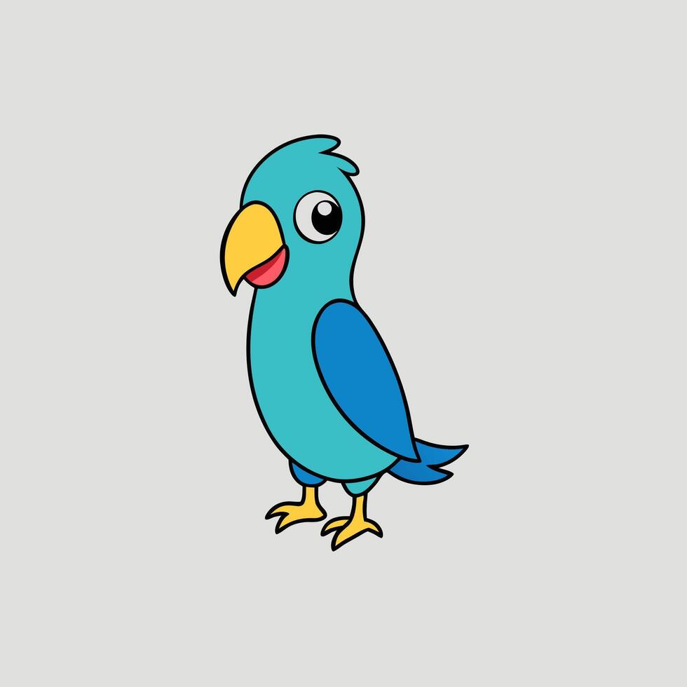 Green parakeet cartoon design for nature and exotic animal themes vector