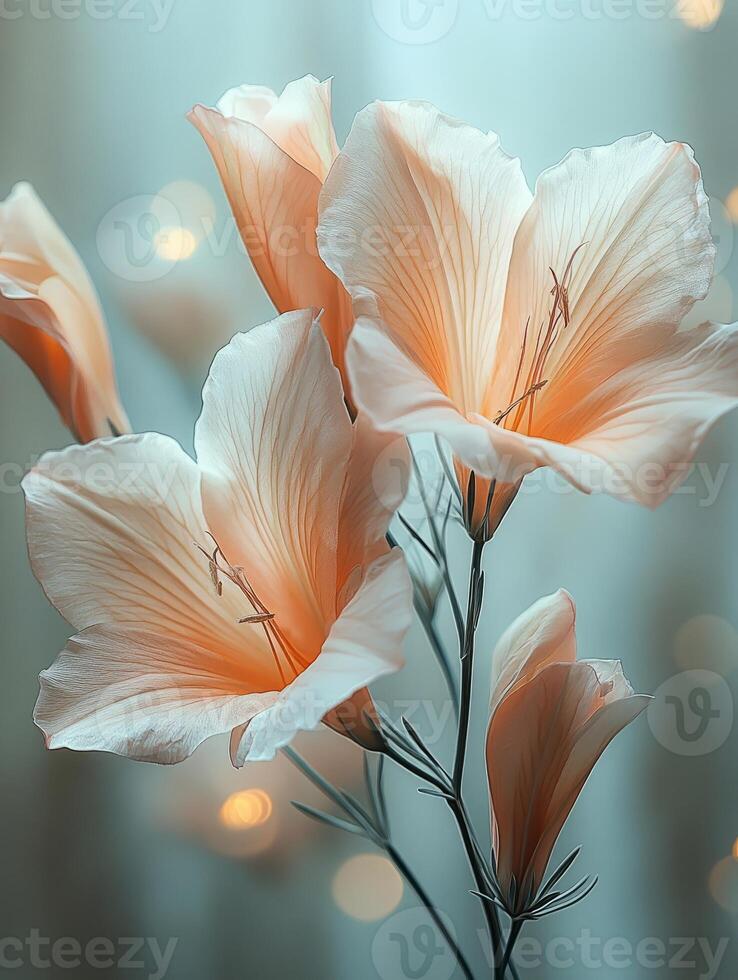 Delicate white lily blooming with grace and beauty photo