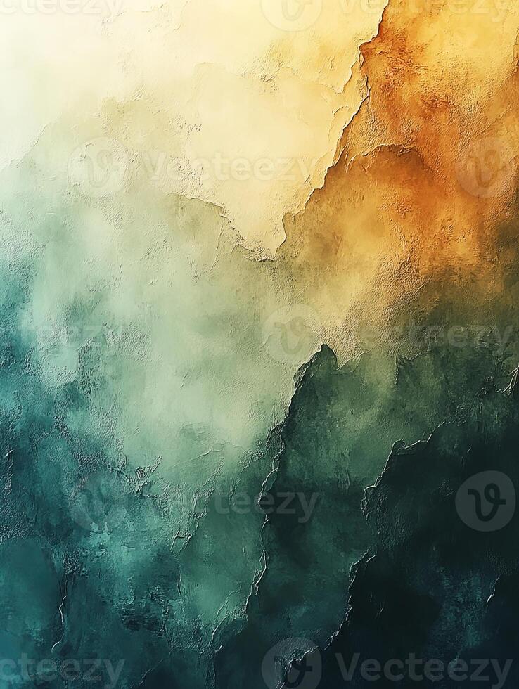 Abstract painting background showing a gradient from yellow to dark green photo