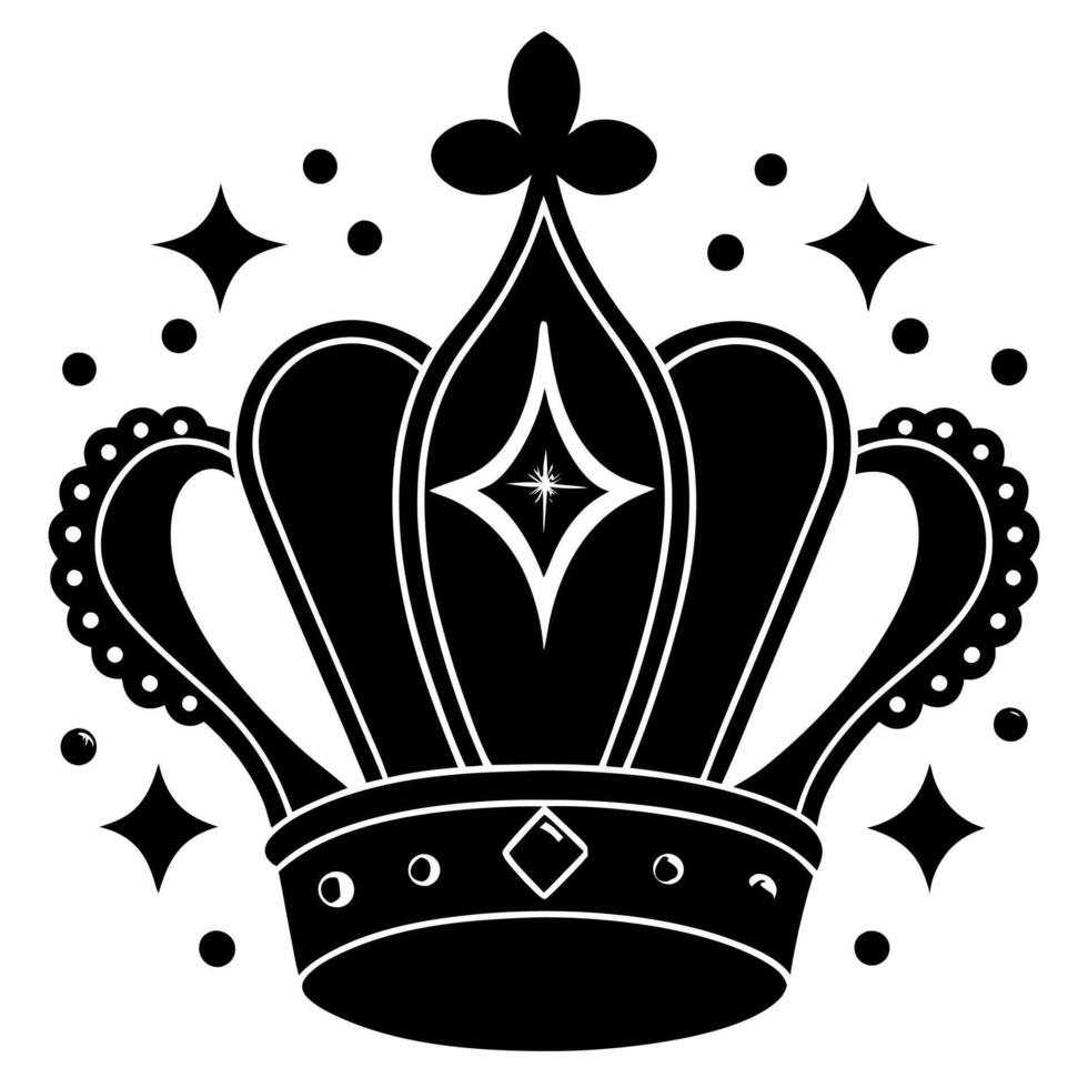 Regal crown silhouette art for aristocratic design themes vector