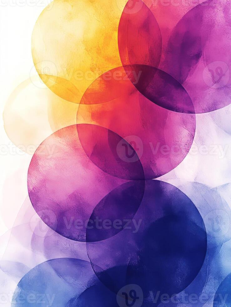 Colorful overlapping circles creating abstract background design photo