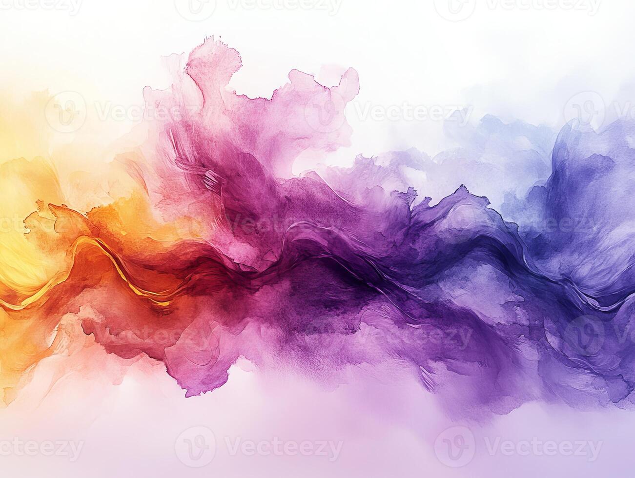 Abstract painting vibrant mountain ranges at sunset photo