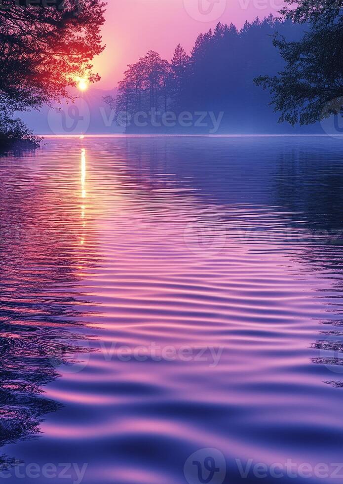 calm lake with gentle ripples photo