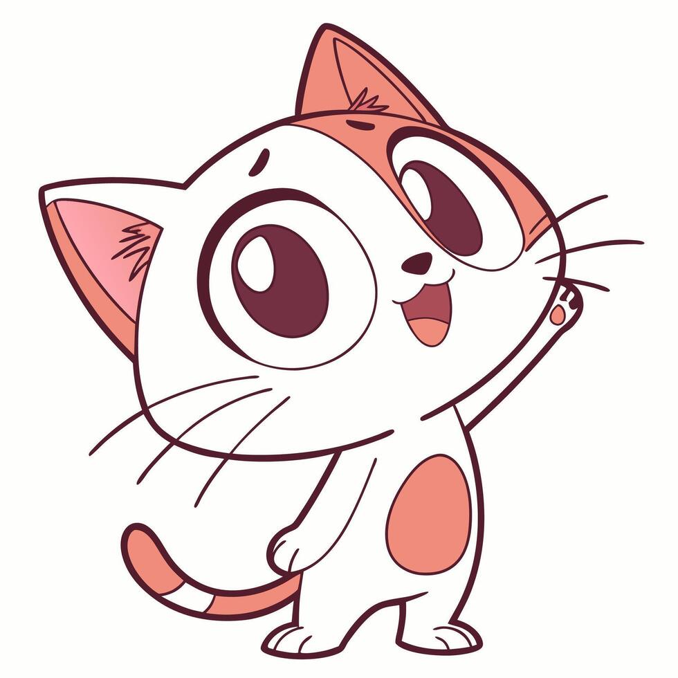 Playful kitty illustration for cards, and merchandise vector