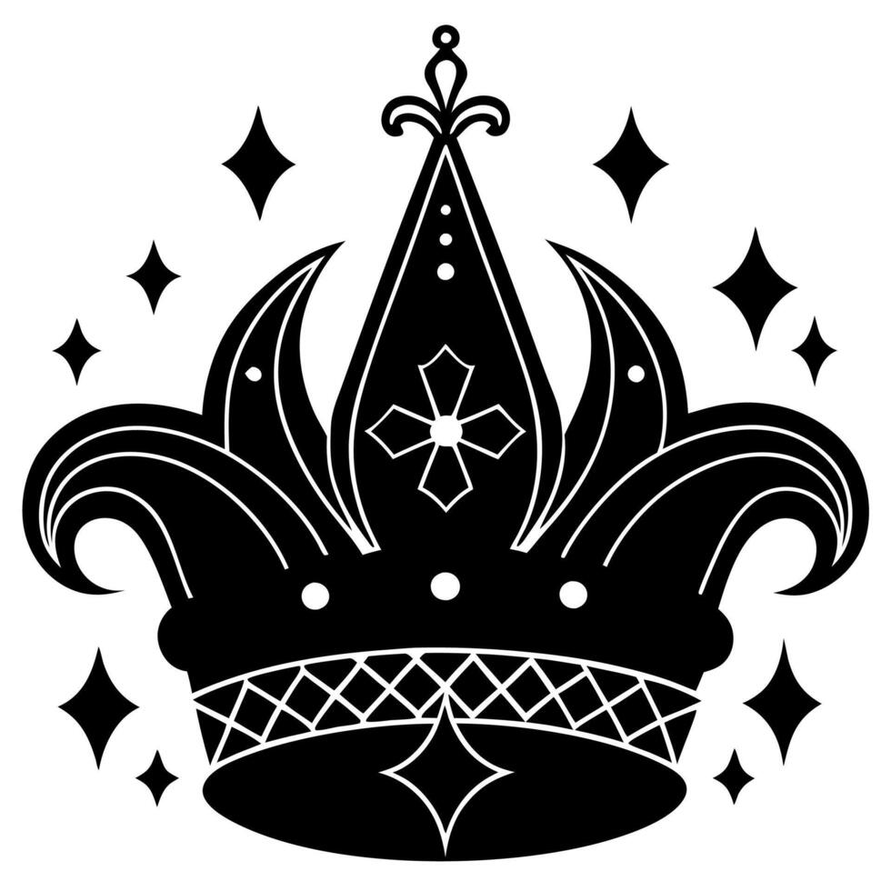 Regal crown silhouette art for aristocratic design vector