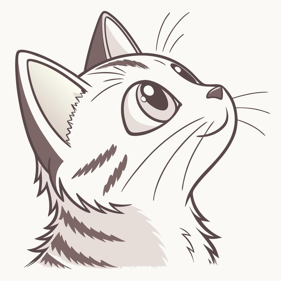 Minimal cute cat drawing great for decorations and art prints vector