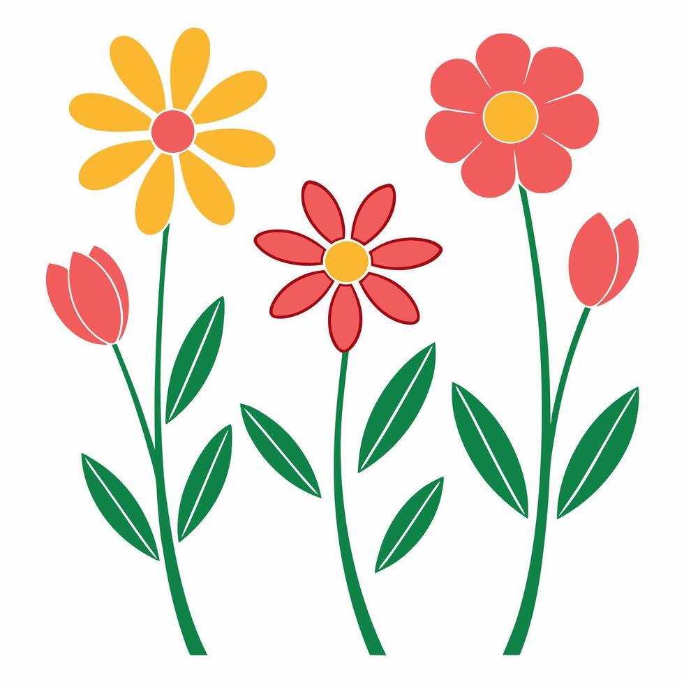 Colorful flower set featuring intricate designs and natural beauty. vector