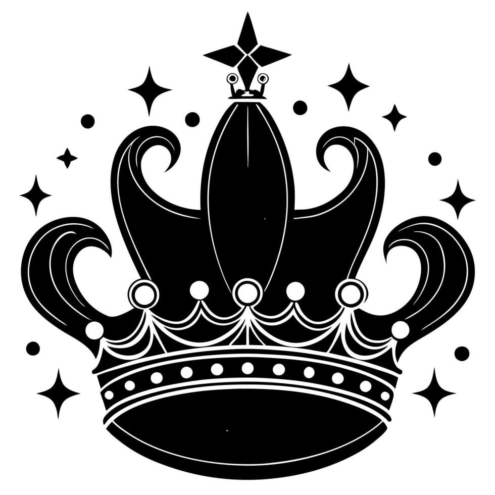 Artistic joker crown silhouette for bold and creative designs. vector