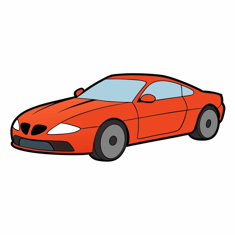 Unique car sticker art in fun cartoon style for creative projects. vector