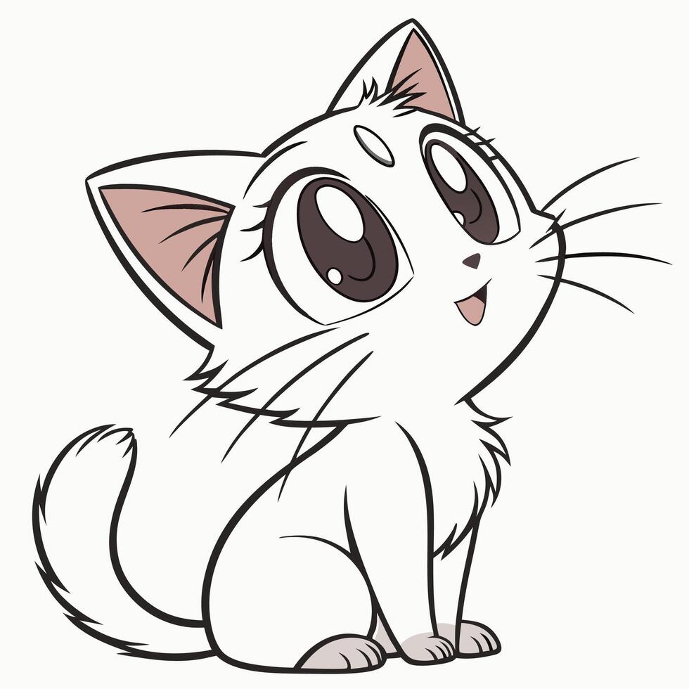 Fun and colorful cat illustration for artistic designs vector