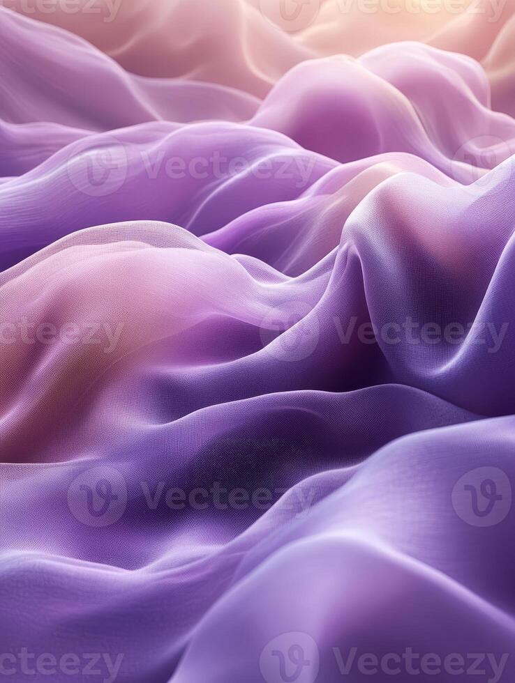 Abstract purple flowing cloth creating smooth waves in purple and pink tones photo