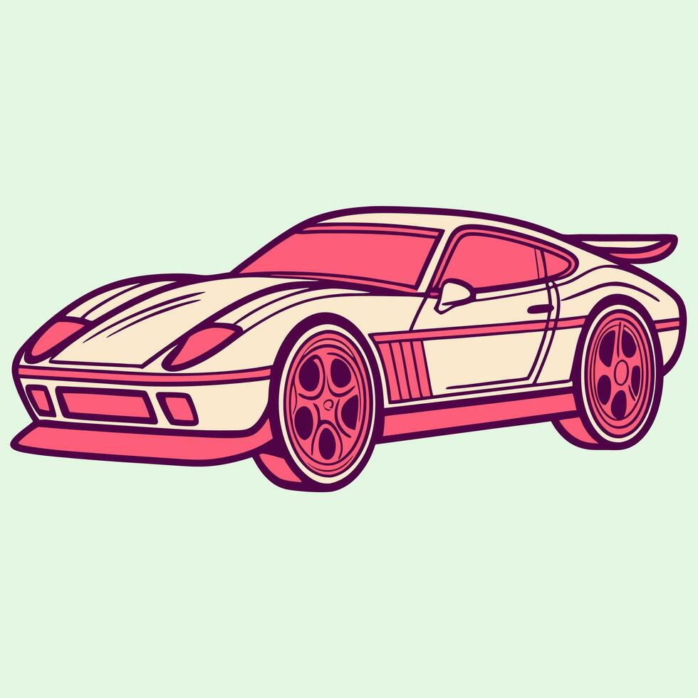 Fun cartoon car sticker design for vibrant vehicle illustrations. vector