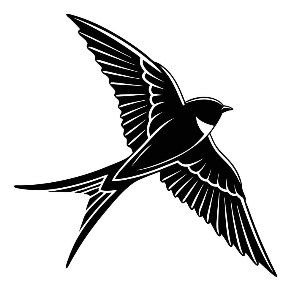 A silhouette Flying Bird vector