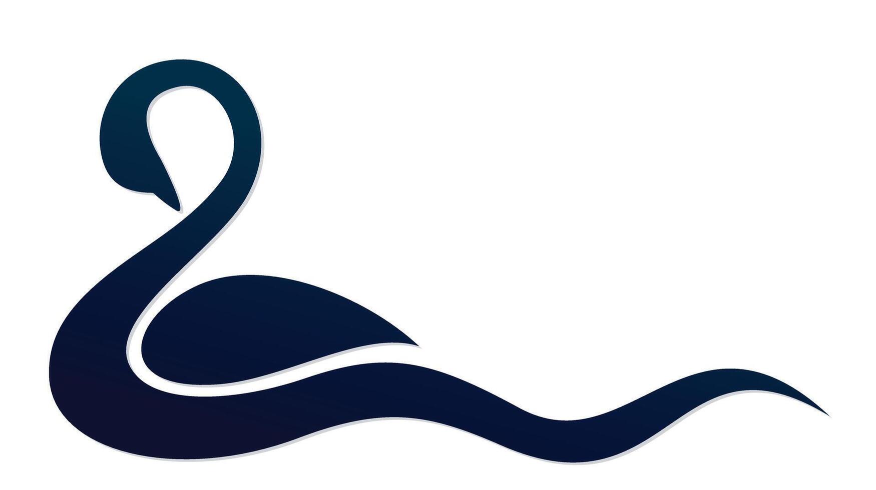 The symbol of stylized blue swan with wave. vector