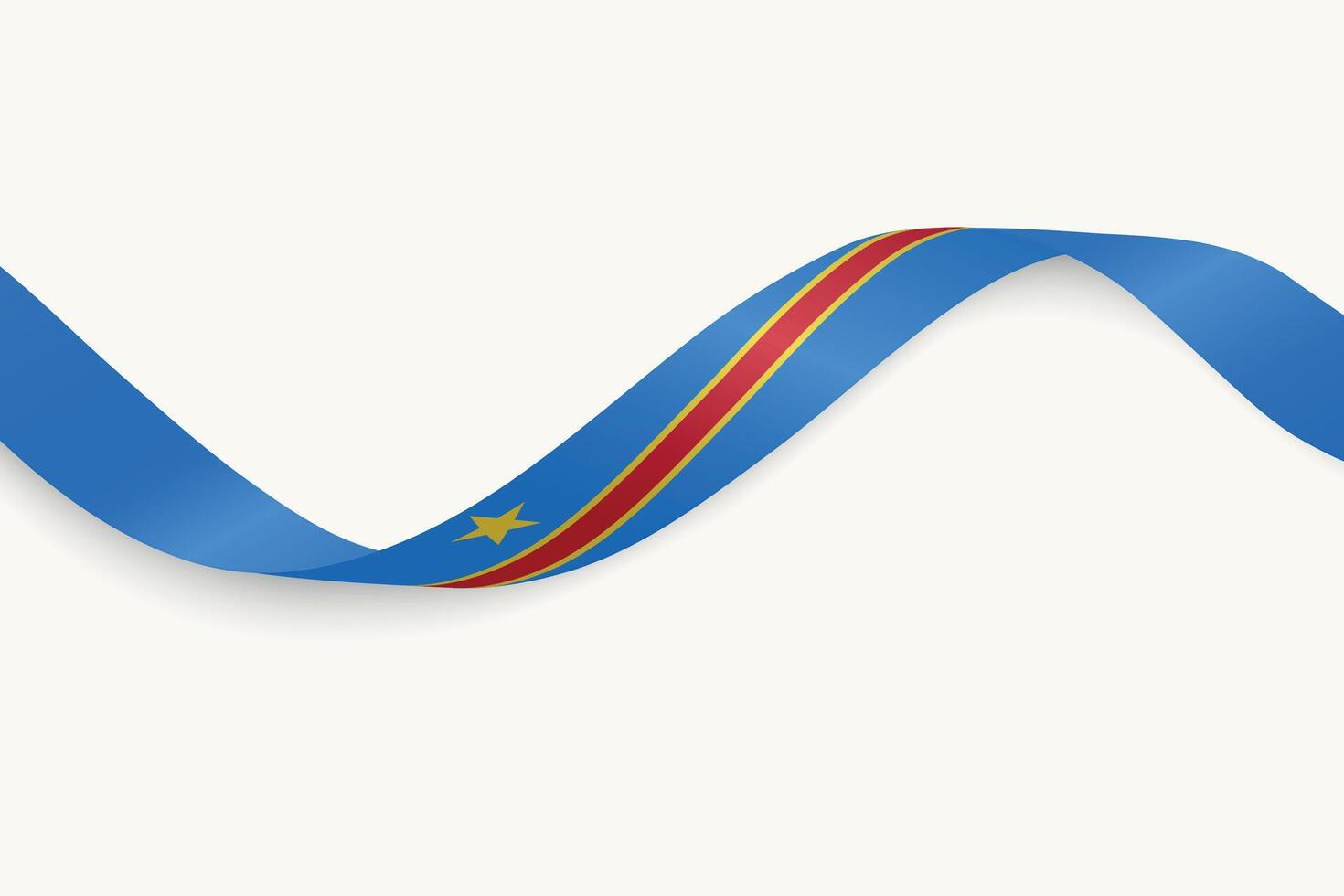 DR Congo flag on Waving ribbon, white background vector
