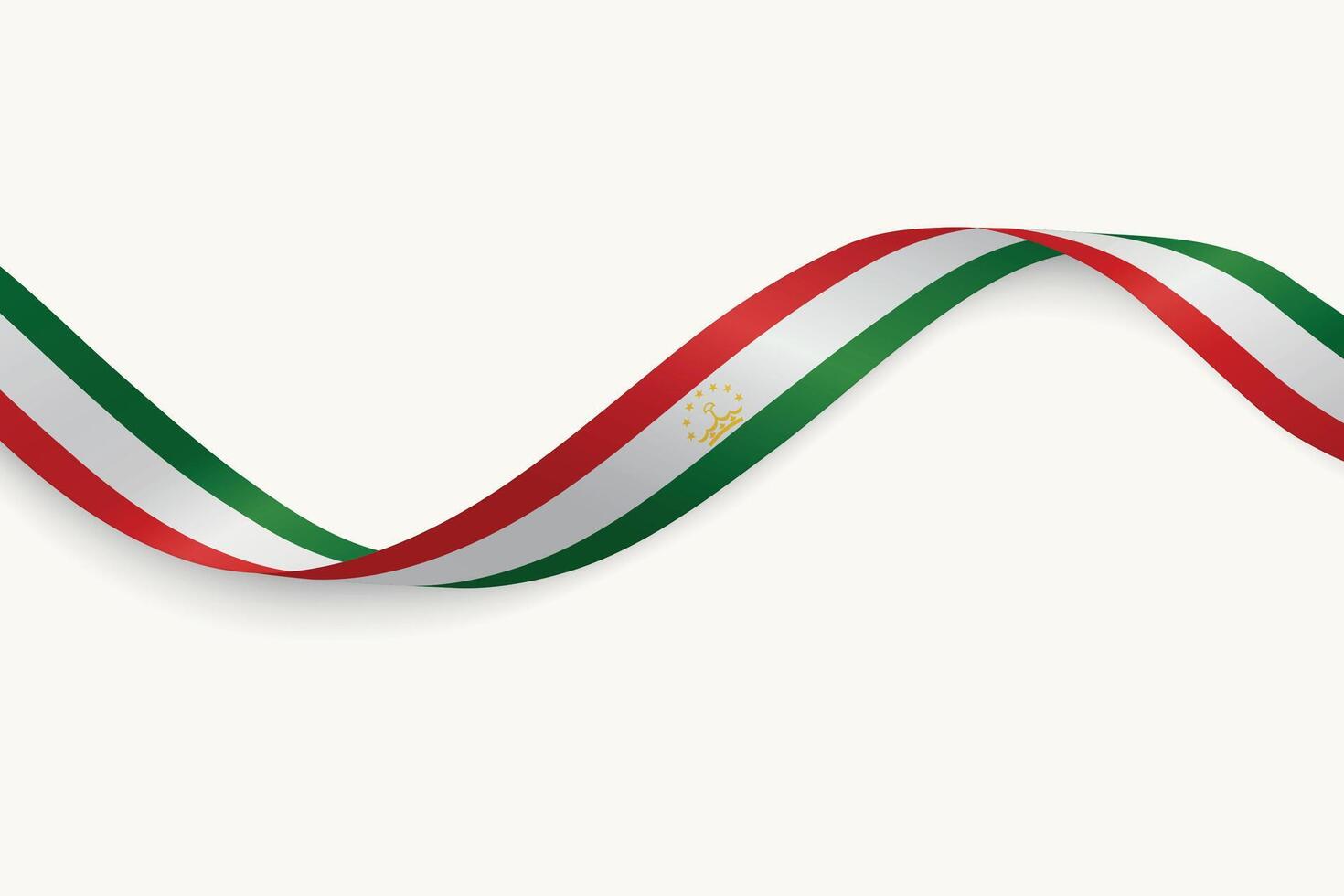 Tajikistan flag on Waving ribbon, white background vector
