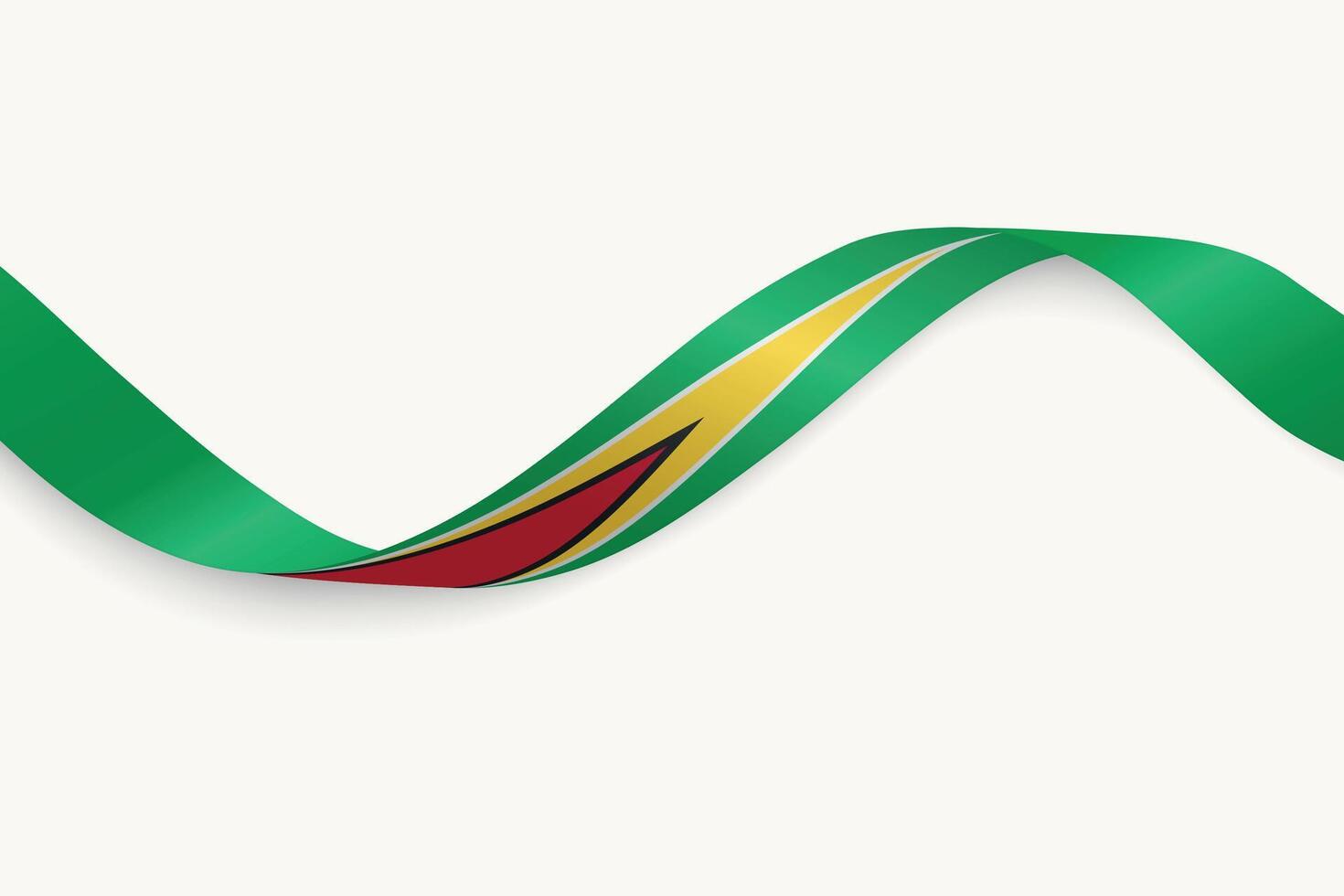 Guyana flag on Waving ribbon, white background vector