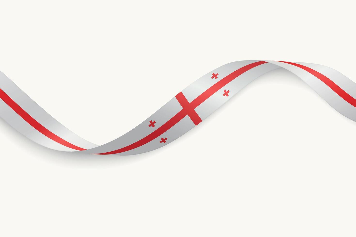Georgia flag on Waving ribbon, white background vector