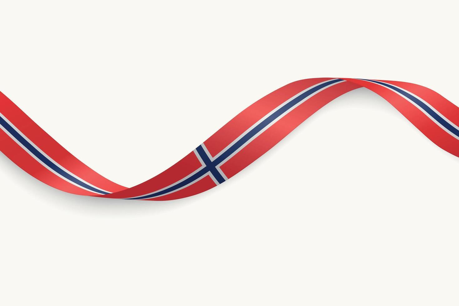 Norway flag on Waving ribbon, white background vector