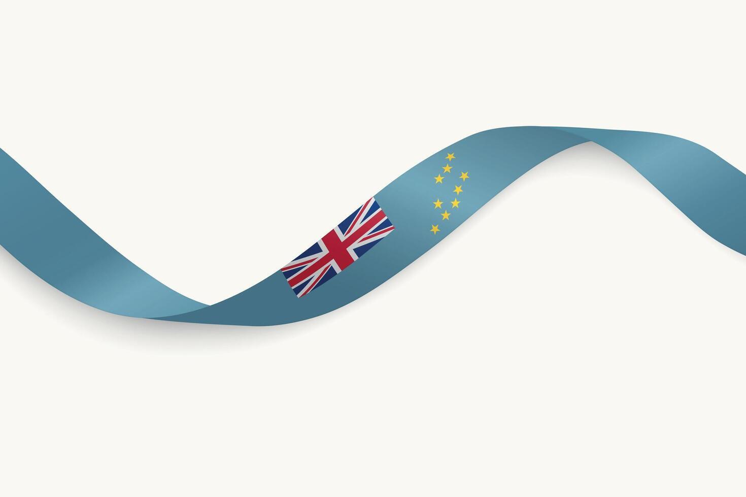 Tuvalu flag on Waving ribbon, white background vector