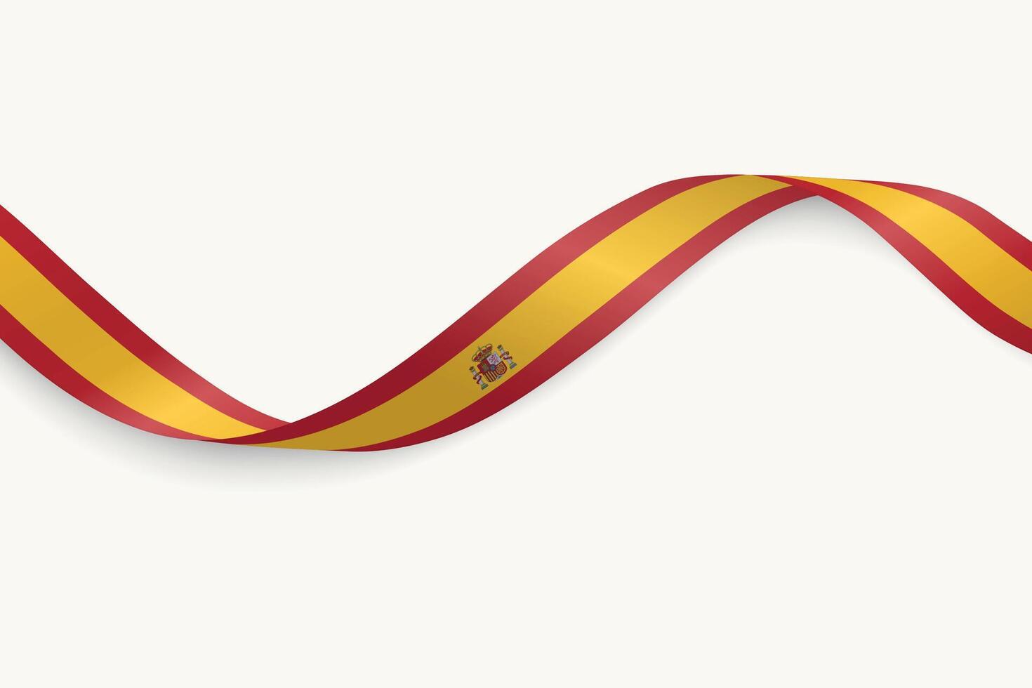 Spain flag on Waving ribbon, white background vector