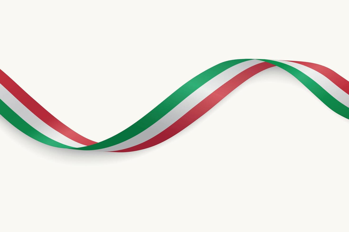 Italy flag on Waving ribbon, white background vector