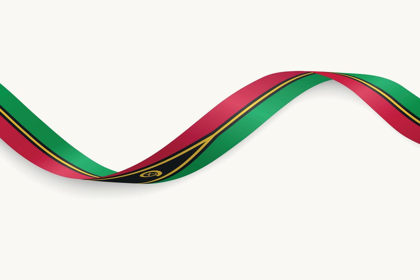 Vanuatu flag on Waving ribbon, white background vector