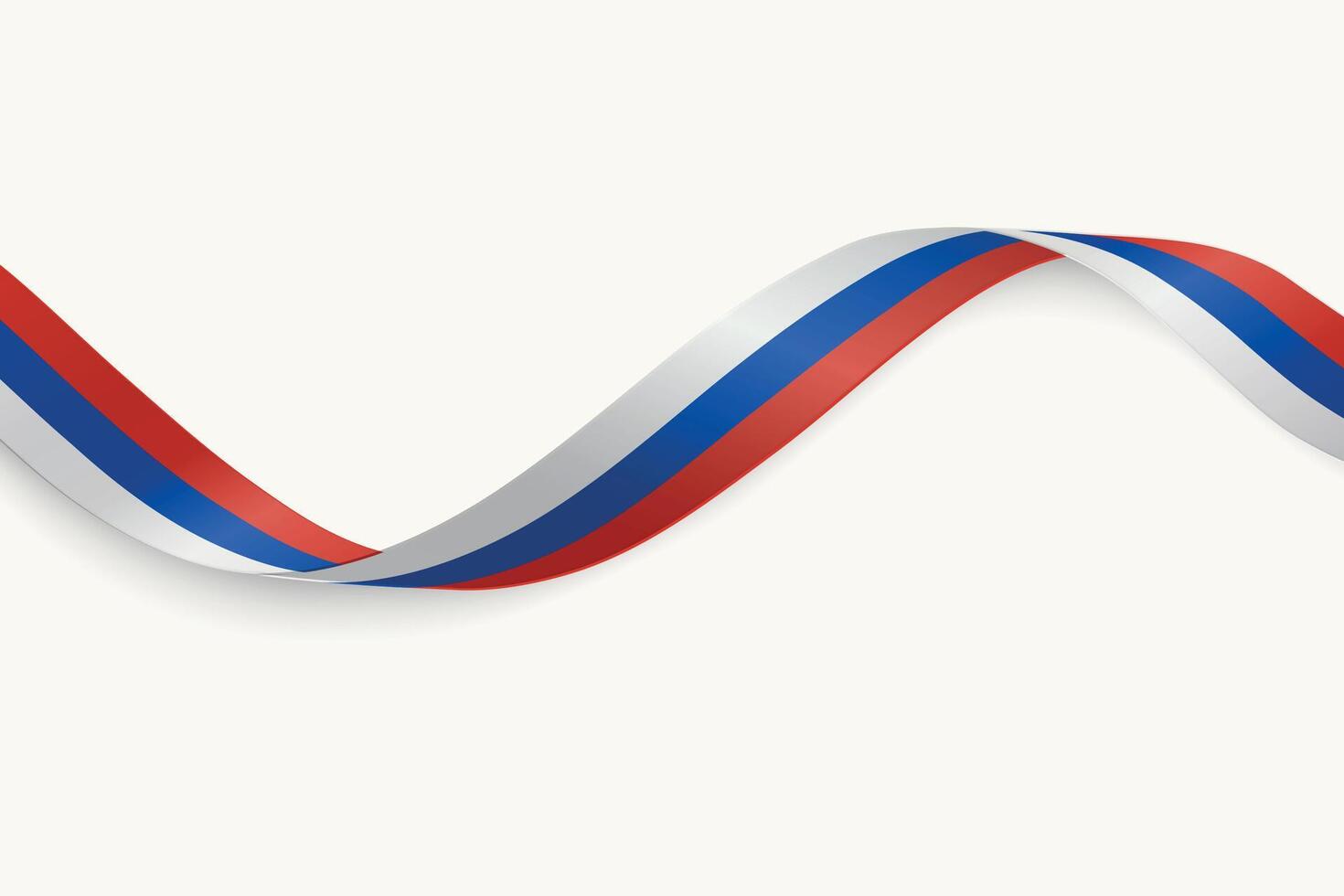 Russia flag on Waving ribbon, white background vector