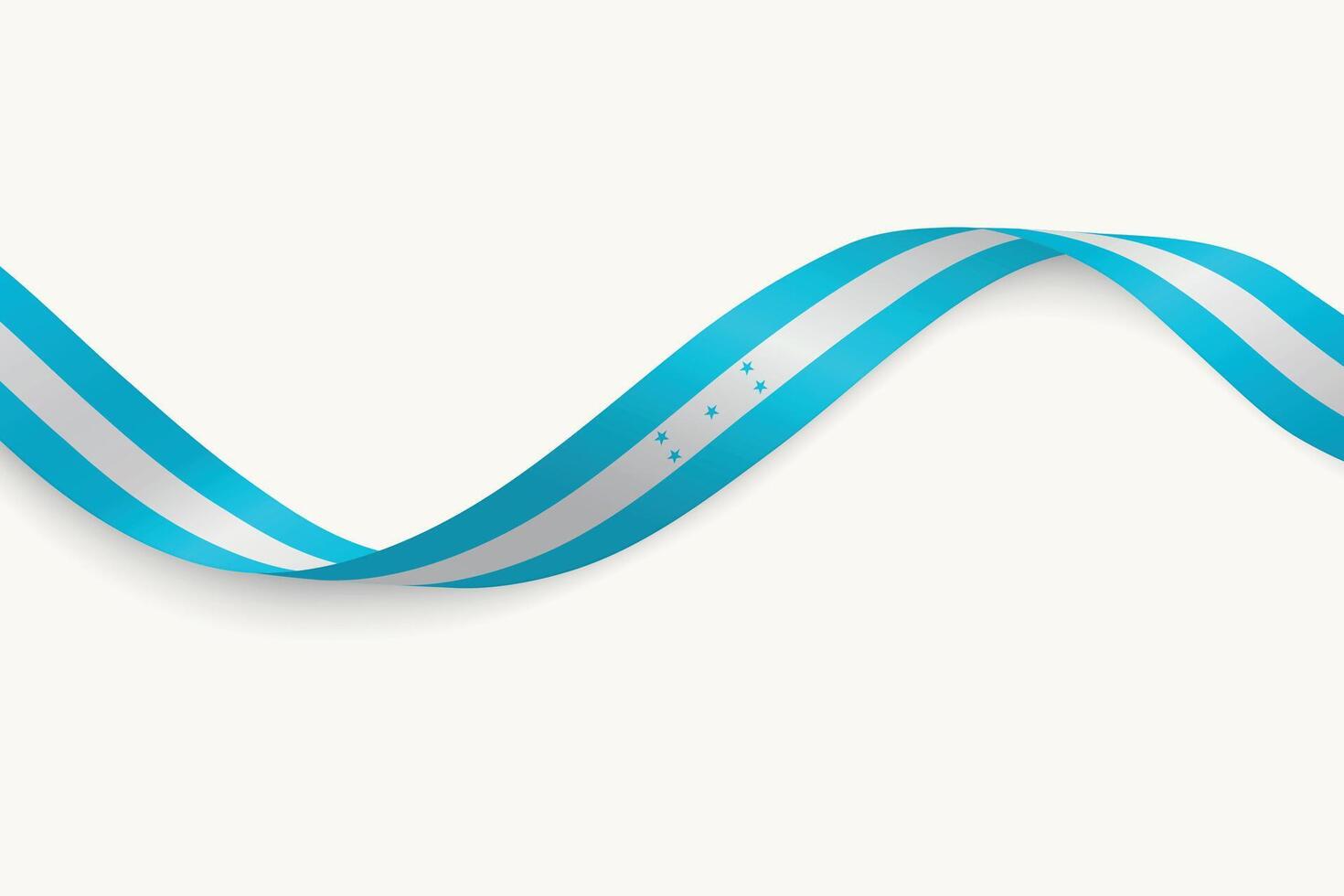 Honduras flag on Waving ribbon, white background vector