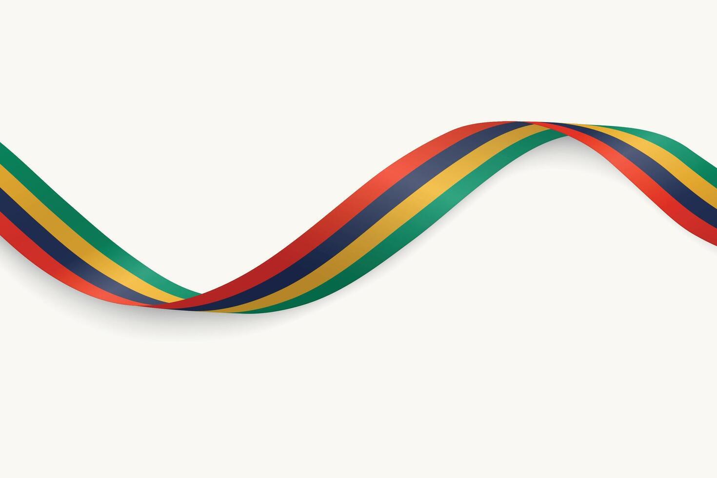 Mauritius flag on Waving ribbon, white background vector
