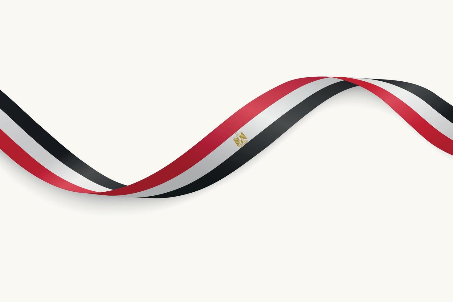 Egypt flag on Waving ribbon, white background vector