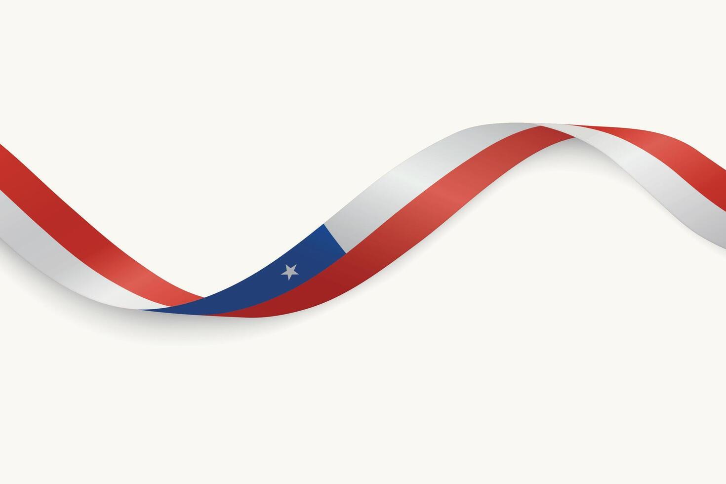 Chile flag on Waving ribbon, white background vector