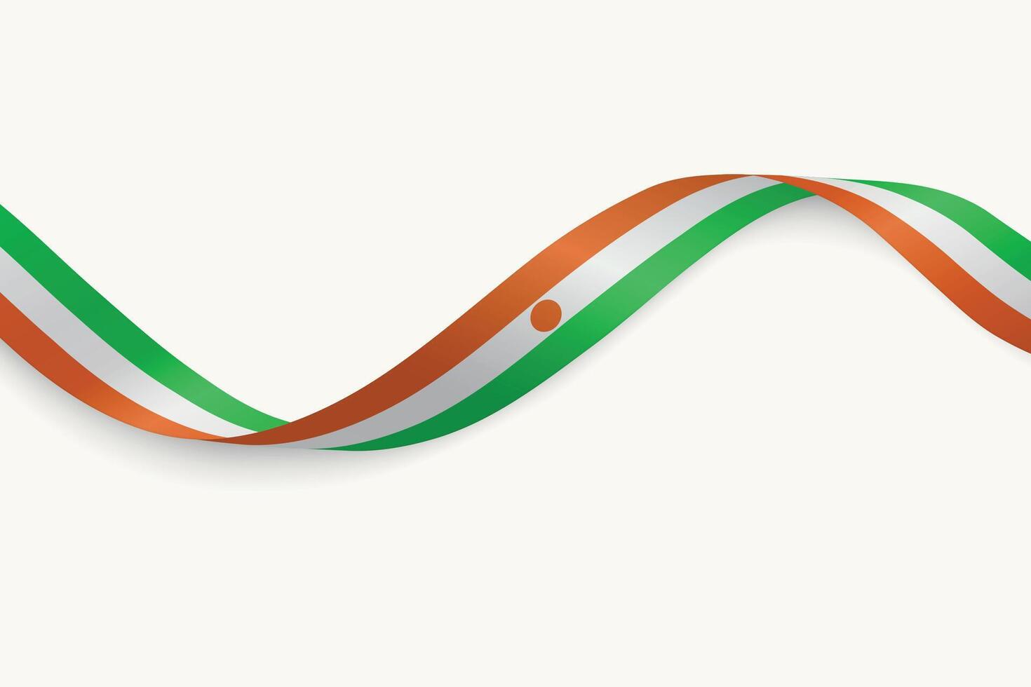 Niger flag on Waving ribbon, white background vector