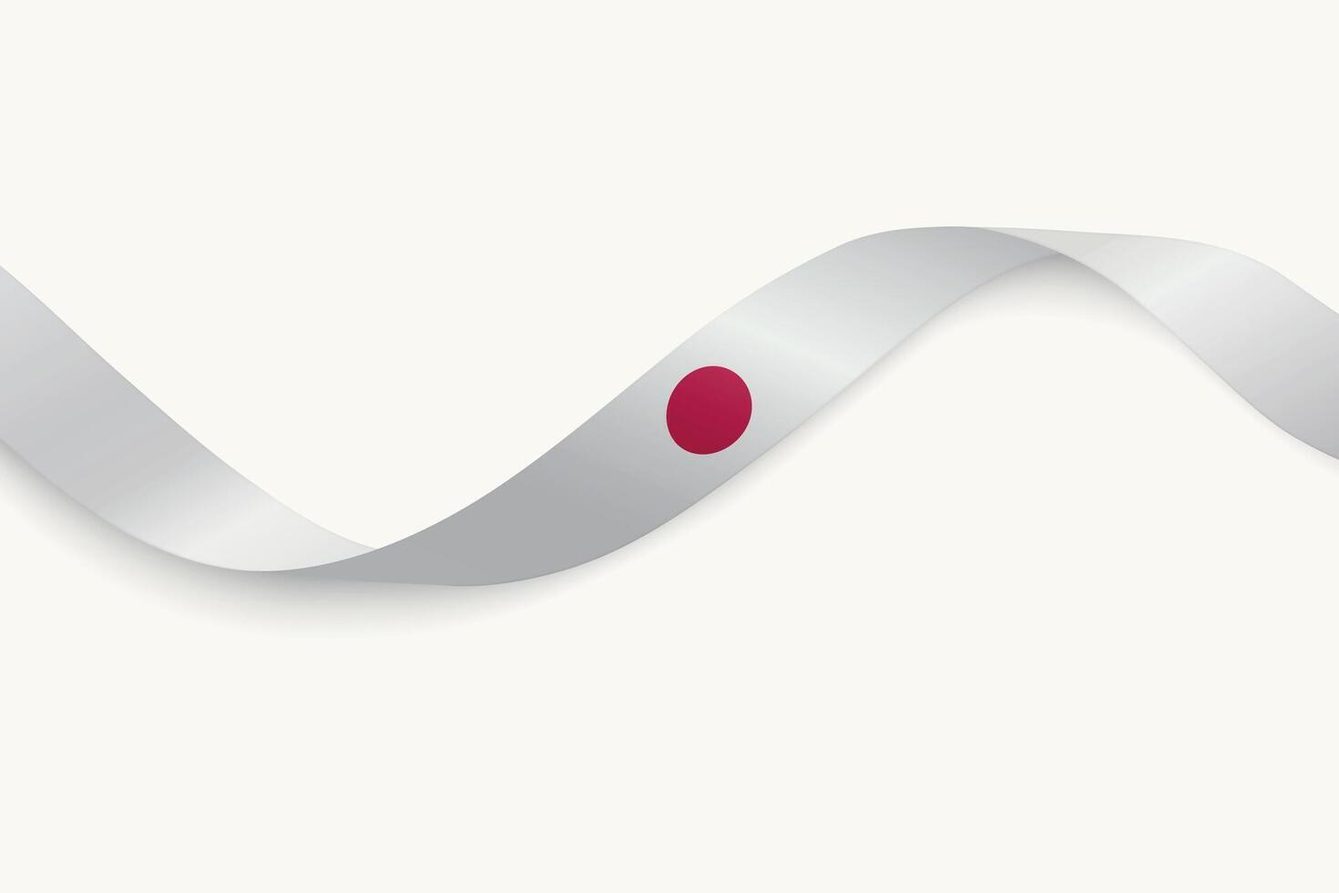 Japan flag on Waving ribbon, white background vector