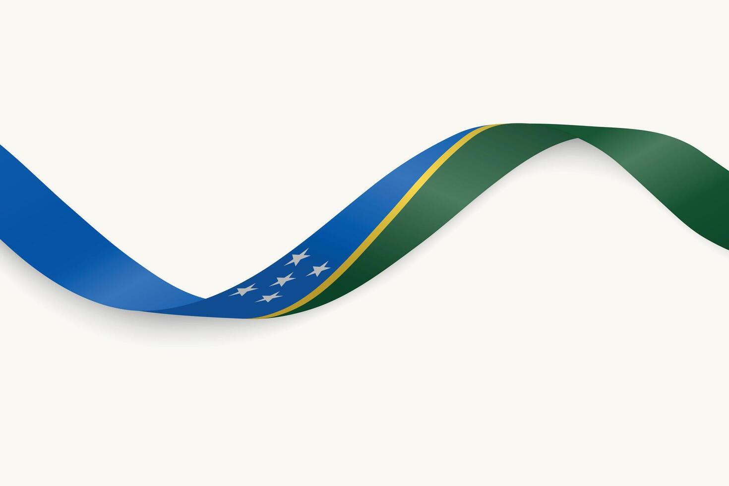Solomon Islands flag on Waving ribbon, white background vector