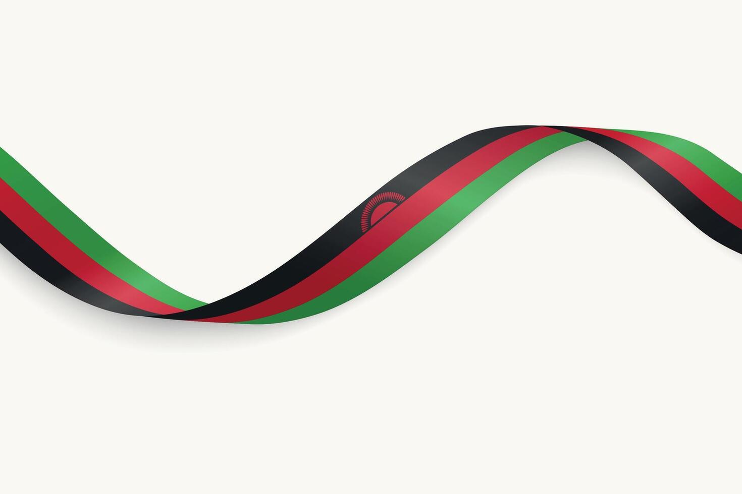 Malawi flag on Waving ribbon, white background vector