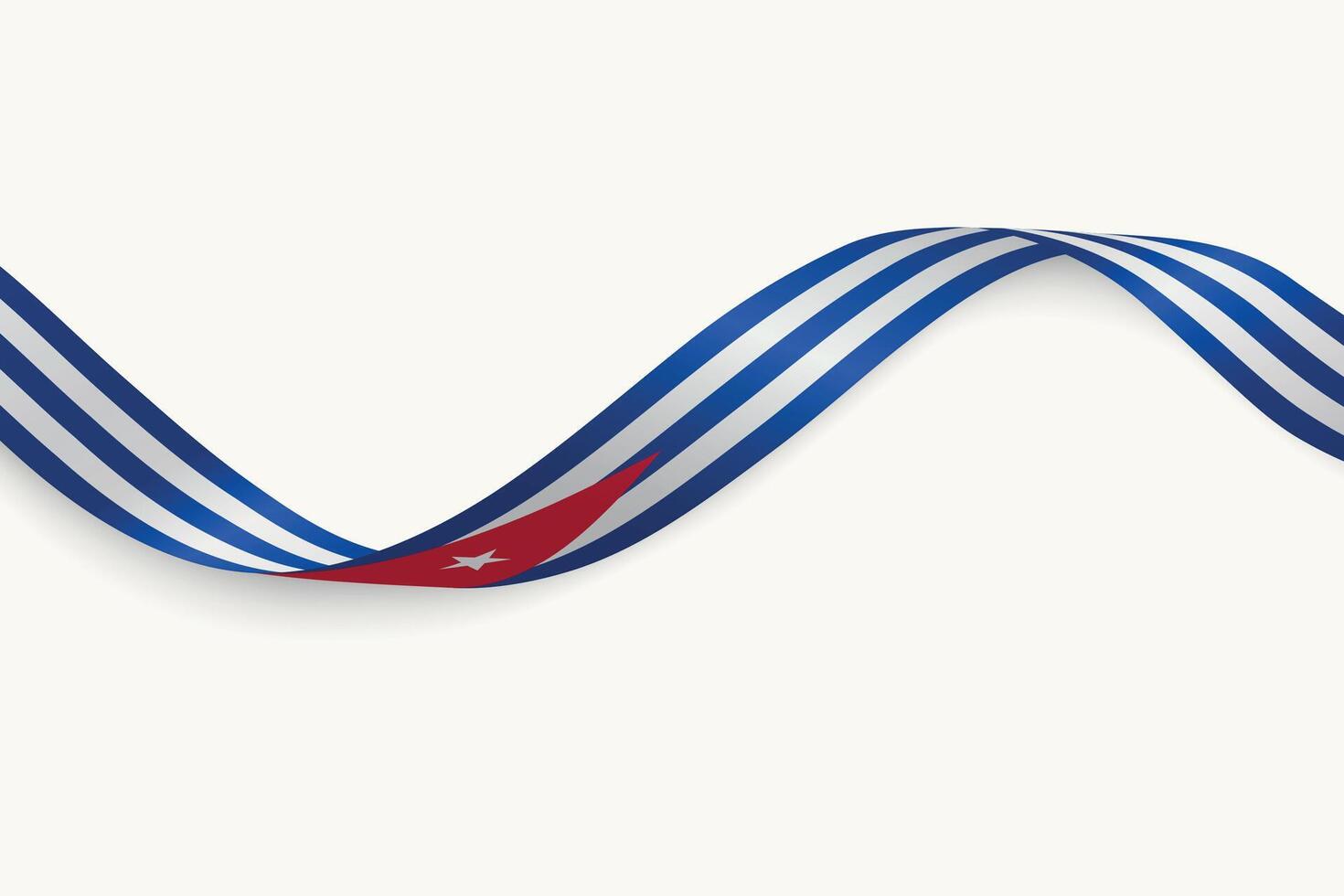 Cuba flag on Waving ribbon, white background vector