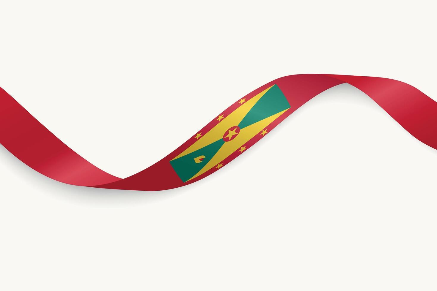 Grenada flag on Waving ribbon, white background vector