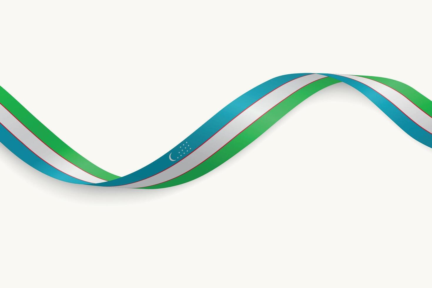 Uzbekistan flag on Waving ribbon, white background vector