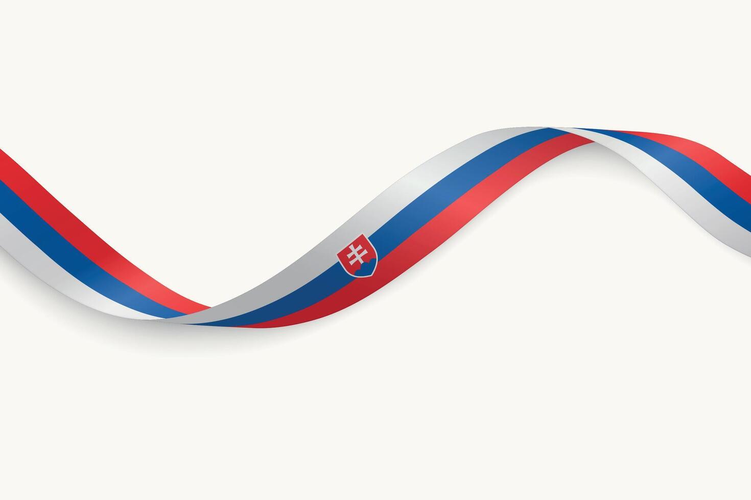 Slovakia flag on Waving ribbon, white background vector