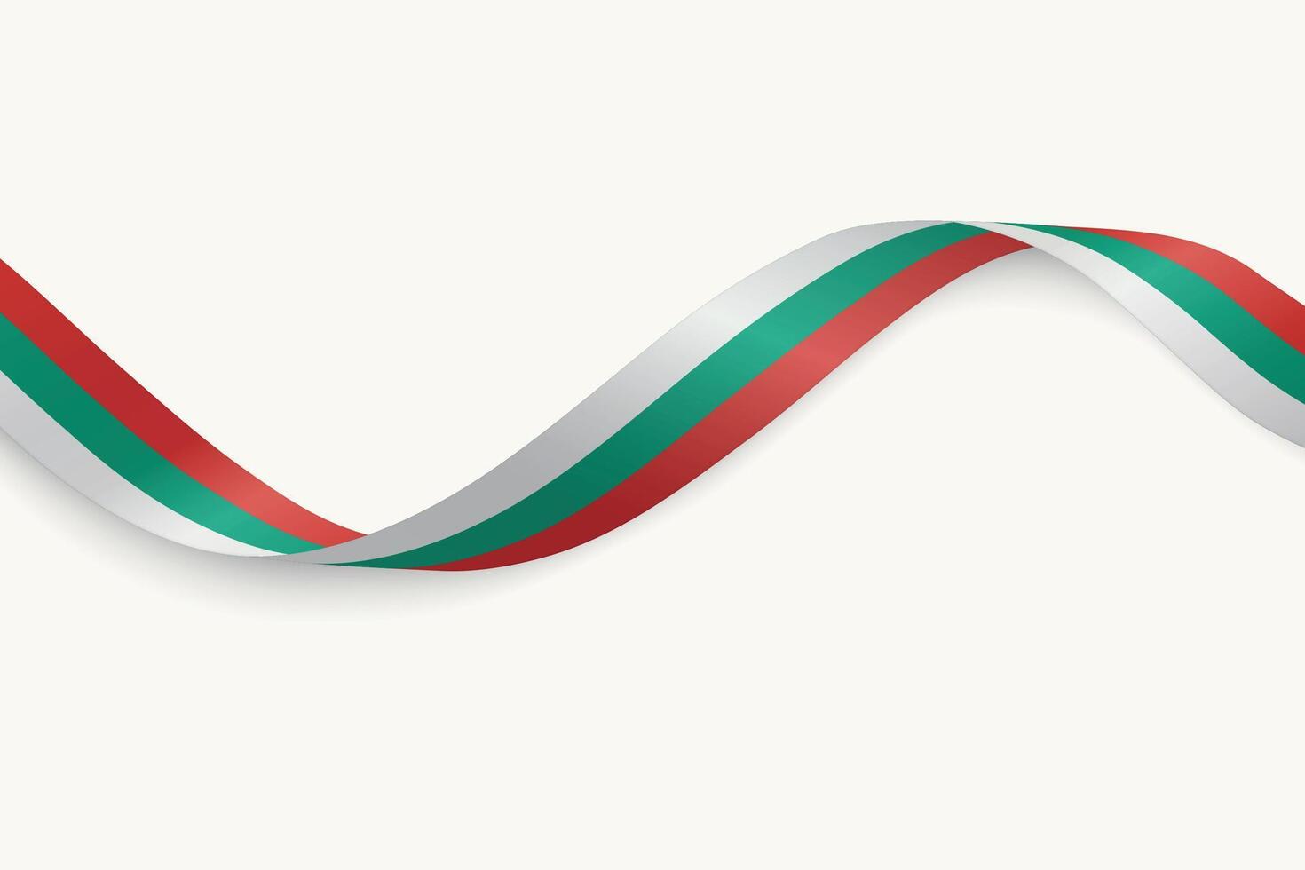Bulgaria flag on Waving ribbon, white background vector