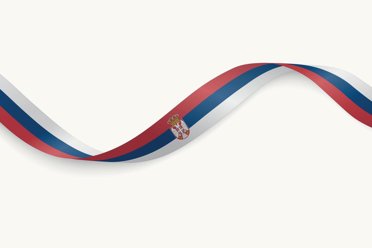 Serbia flag on Waving ribbon, white background vector