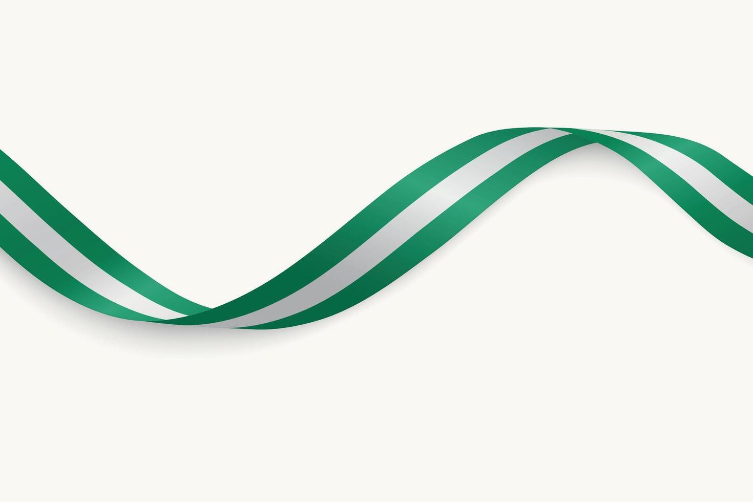 Nigeria flag on Waving ribbon, white background vector