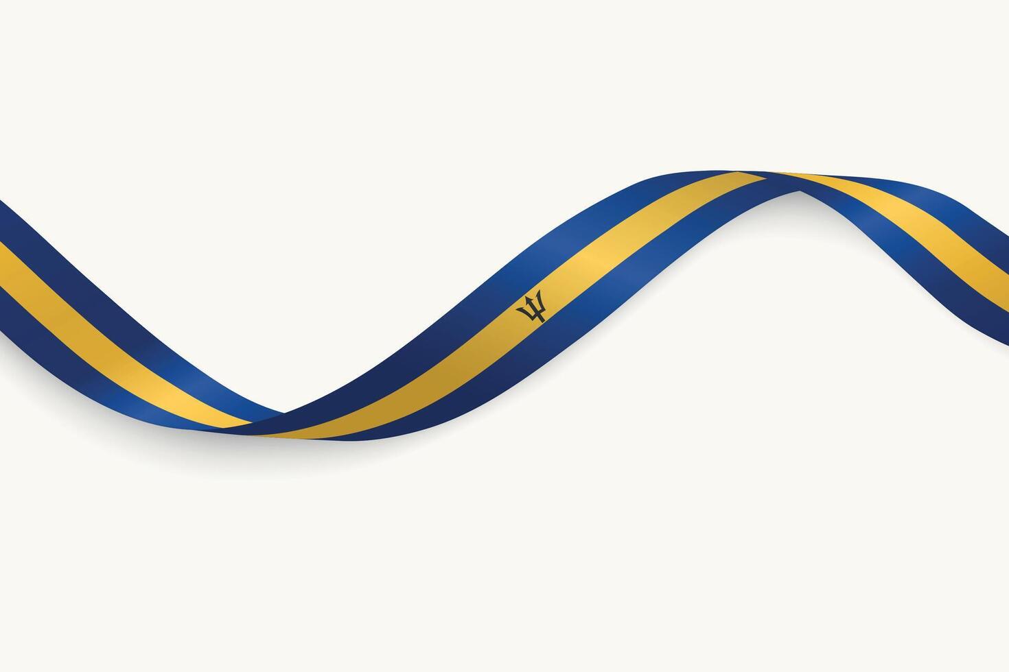 Barbados flag on Waving ribbon, white background vector