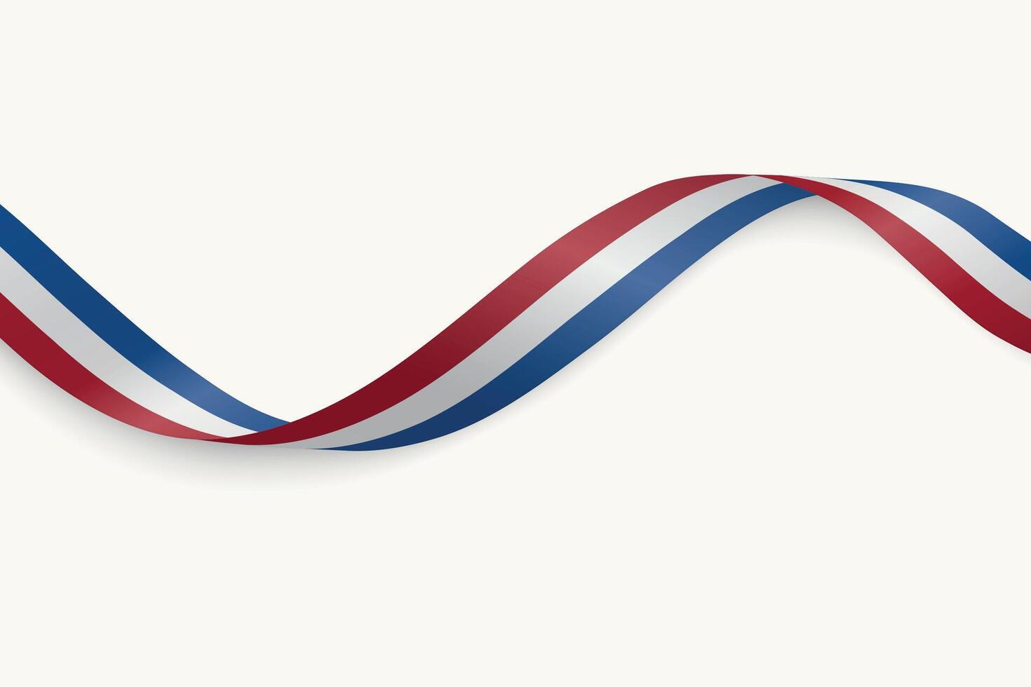 Netherlands flag on Waving ribbon, white background vector