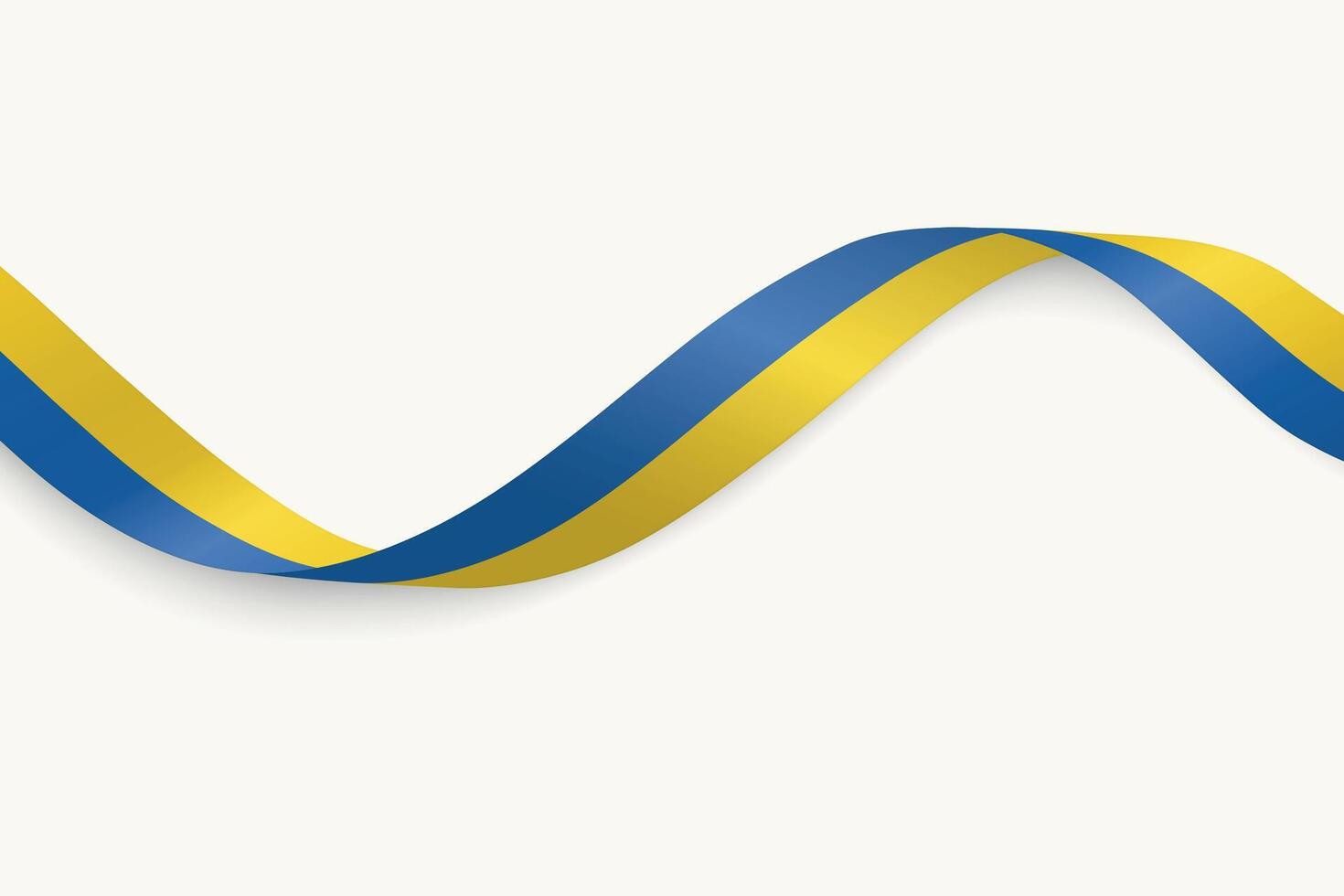 Ukraine flag on Waving ribbon, white background vector