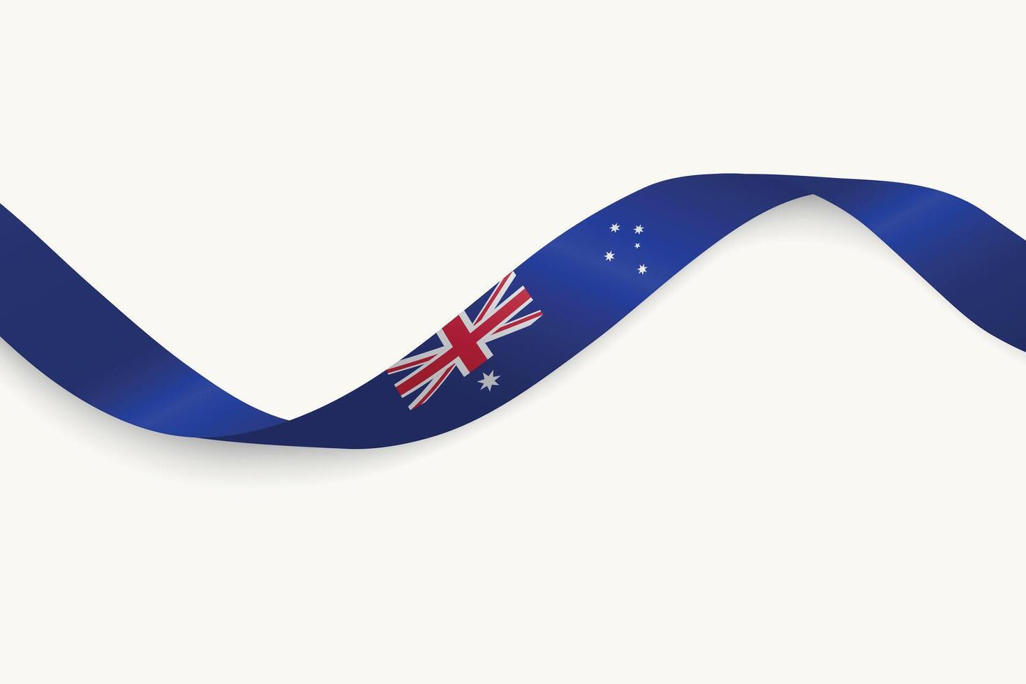 Australia flag on Waving ribbon, white background vector